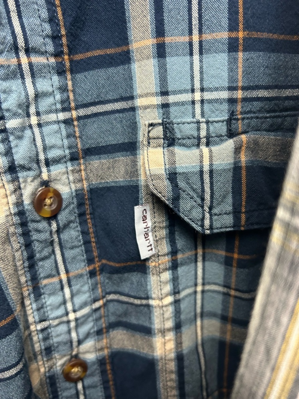 2 Carhart relaxed fit long sleeve flannels both sz L - Picture 5 of 6